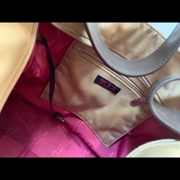 TUMI khaki tan satchel shoulder bag - Picture 5 of 14